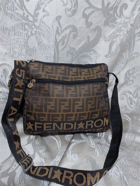 vintage fendi patent sling bag